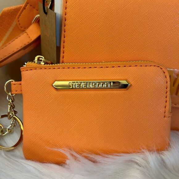 NWT Steve Madden (BHAMA) Crossbody w/ matching coin wallet - Orange - Picture 9 of 9